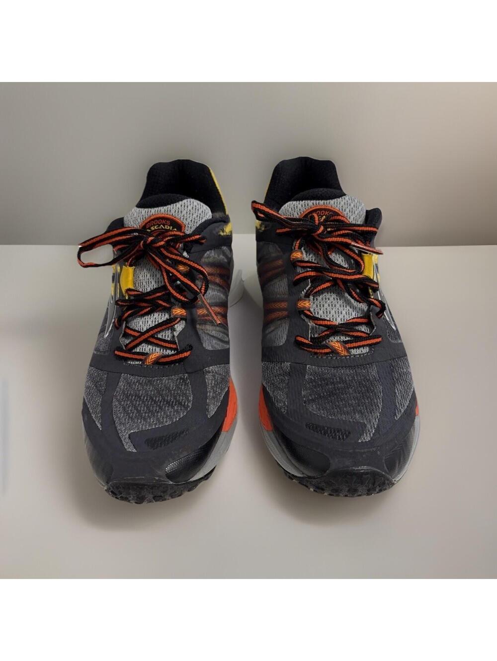 Brooks Cascadia 11 Trail Running Shoes Gray Orange Yellow Men’s 10